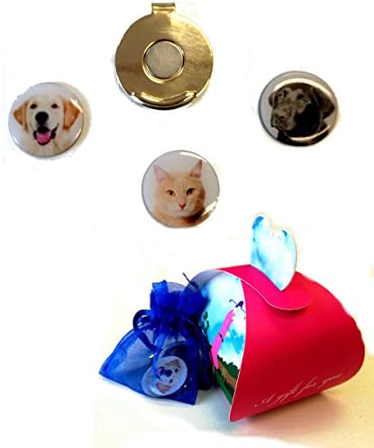 Golf ball markers and metallic visor clip- pet theme for animal lovers - set of 3 in presentation box