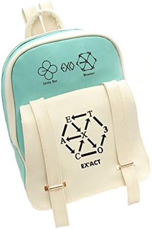 Bangtan Boys Knapsack BTS PU Schoolbag Backpack (One size, Green 1)