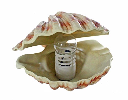 ABC Home Living 50785 Muschelnebler Luftbefreuchter Beleuchterter Zimmerbrunnen, Glas und polyrisin, Hell-Braun, 28.5 x 26 x 21 cm