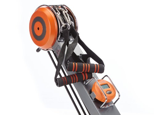 skandika Rudergerät Regatta Regatta Multi Gym Poseidon SF-1150, Geräusch-/Wartungsarmes Bremssystem über polyfiber Zugsystem, zusammenklappbar, Multifunktionstrainingscomputer, schwarz/orange - 9