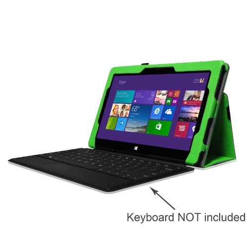 [Eckenschutz] Fintie Microsoft Surface Pro / Pro 2 Hülle Case – Hochwertige Kunstleder Slim Fit Stand Cover Tasche Schutzhülle Etui mit Stylus-Halterung für Microsoft Surface Pro / Pro 2 10.6″ Zoll Tablet, Grün - 2