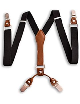 Hochwertige schwarz hosenträger einstellbar - 4 Clips / Y-Form - Oxford Collection -