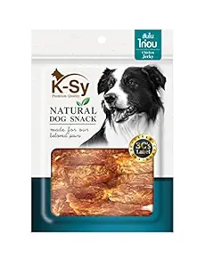 Jerhigh KSY Chicken Jerky Dog Treats, Human Grade High Protein Chicken, Fully Digestible Healthy Snack & Training Treat, Chicken Jerky 300gm (1 x 300gm) Sold by DogsNCats