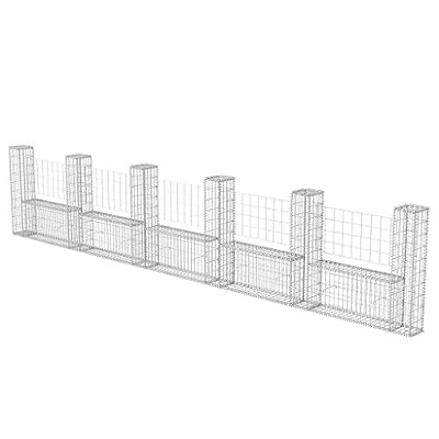 vidaXL Panier de Gabion Clôture Jardin en Forme de U Acier 570 x 20 x 100 cm