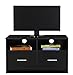 Produktbild Absolute Deal TV Ständer Schrank mit 2 Schubladen und Regal, Holz, schwarz, 80 x 39 x 49 cm