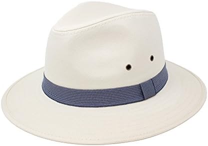 Mens Premium 100% Cotton Fedora Sun Hat - Panama Style Country Summer Head Wear