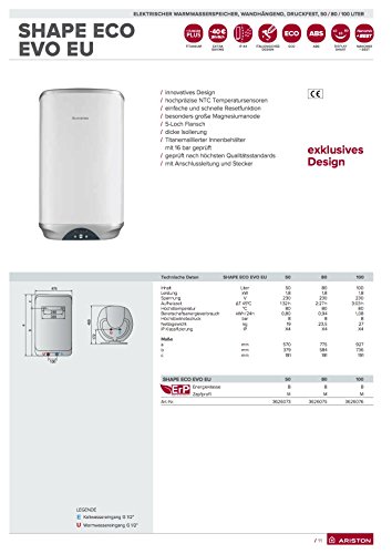 Ariston 100 Liter Quadratspeicher Shape ECO V - 2