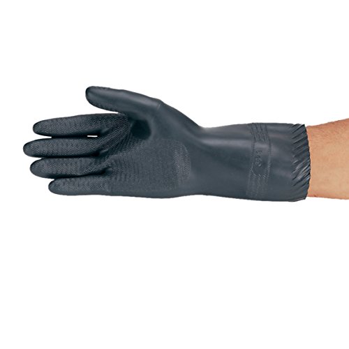 neoLab 2-4301 Säureschutz Handschuhe, Polychloroprene, Paar, Größe 7 1/2 - 8, Schwarz