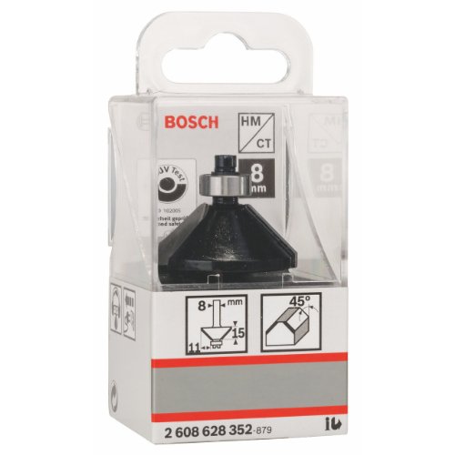 Bosch Zubehör 2 608 628 352 Fase-/V-Nutfräser 8 mm, B 11 mm, L 15 mm, G 56 mm, 45° - 3