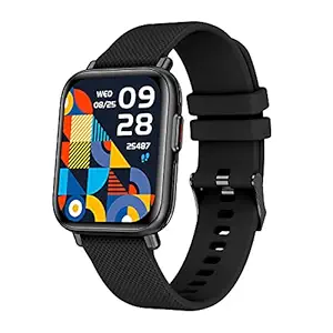 Crossbeats Ignite Pro SpO2 Full Touch 1.7 inch 3D Curved Display Smart Watch Metal Body, 7 Days Battery Life with 24*7 Heart Rate monitoring, IPX7 with body temperature, Blood Oxygen, Fitness, Sports & Sleep Tracking (Carbon Black)