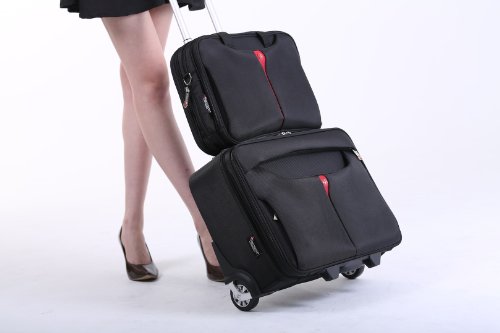 Kross Precision 17 3    Business Roller    Classic        lightweight Roll-Koffer f  r Laptops Notebooks Netbooks     Schwarz  rot