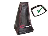 Para Ford C-Max 2003 - 07 Gear stick polainas con marco de plástico "C-Max de cuero negro rojo bordado