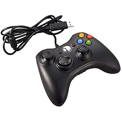 JAMSWALL Xbox 360 Controlador de Gamepad, Mando para PC Windows XP/7/8/10 (Negro)