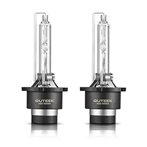 QUTEEK D2S/D2R Xenon HID Headlight Bulbs,6000K Diamond White 35W High Low Beam Replacement Bulbs,for 12V Car IP68 Waterproof (Pack of 2)