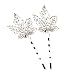 Produktbild P Prettyia 2X Ahornblatt Haarspange Gold/Silber Farbe, Glänzende Haarnadeln Haarclips Haarklammern Mode Haarschmuck 7 cm - Silber