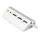 Price comparison product image Alcey Bus-Powered USB 2.0 3-Port Aluminum Hub with External Stereo Sound Adapter Combo