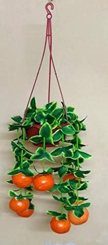 Artificial Plant with Pot (Orange, 8 Piece)