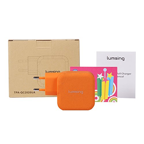 Lumsing USB Schnellladegerät Quick Charge 2 Port-Ladegerät, 20W QC2.0 Dual USB Port Reise-Ladegerät für iPhone, Samsung Galaxy S5/ S6, Hinweis 4 /5 ,Google Nexus 6, Sony Xperia Z3 /Z4 Tablet Orange - 9