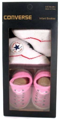 Converse Infant Pink & White Knitted Booties
