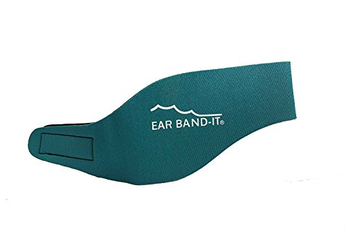 Ear Band-It Diadema de natación con Tapones para oídos Seguros (inventado por el médico y Recomendado por el médico) Grandes (de 10) Teal