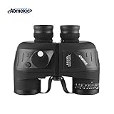 riviera marine kompass 10x50 Ferngläser mit Nachtsicht Entfernungsmesser und Kompass, Eingebautes Lineal für die Entfernungsmessung und eingebauter Kompass für die Orientierung. Durch die Angabe des Lineals kann man direkt die Entfernung des Objekts auf dem linken Okular berechnen. Mit dem beleuchteten Kompass kann man die Ausrichtung berechnen (In einer dunklen Umgebung wird das Lineal und der Kompass durch den Licht-Knopf beleuchtet)