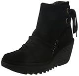 Absatzform : Keilabsatz FLY London Damen Yama Kurzschaft Stiefel, Schwarz (Black 006), 39 EU