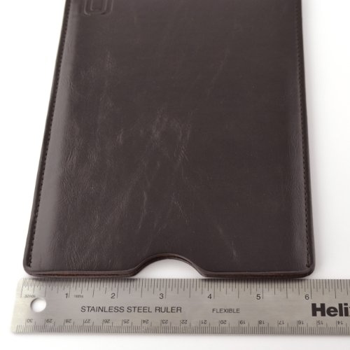 Leder iPad Mini, iPad Mini 2, und iPad Mini 3 Sleeve – Tablet-Hülle Sleeve von Dockem; Schlank, Einfache und Professional Vorstand mit weicher Mikrofaser gefüttert Filz Dunkelbraun Basic-Synthetic-Leder Schutzhülle Tablet Tasche Cover für iPad Mini, Mini Retina, Minii 2, und Mini 3 - 9