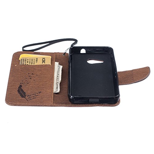 Lumia 550 Funda  SATURCASE Repujado Cuero De La PU Magn  tico Capirotazo Billetera Apoyo Bumper Protector Funda Carcasa Case Para Microsoft Lumia 550  Marr  n 