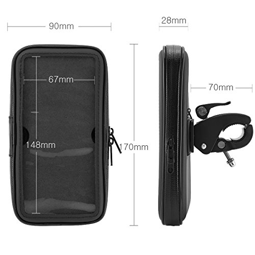 Wasserdichte Fahrrad- und Motorrad-Halterung Universal mit Wasserdichter Tasche fÃ¼r Handy Smartphone 5,2 Zoll - 5,7 Zoll wie z.B. iPhone 6, 6S, 7, 7 Plus / Galaxy S5, S6, S7, S7 Edge, Note 4, Note 5, Note Edge / Huawei P8, P9, Lite, Plus / Sony Xperia Z3, Z5, Premium, XZ, X / HTM M8, M9, M10 / LG G4, G5 und andere Handys/Smartphones