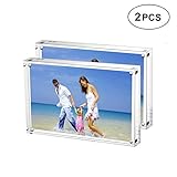 marco para fotos 20x20 ✔Bien hecho, robusto y más grueso: Diseñamos el marco para que sea sólido y estable tanto en orientación vertical como horizontal. Y usamos cuatro imanes pequeños y fuertes para sujetar de forma segura los bloques de acrílico súper claros.