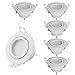 Produktbild HCFEI 5er Set 7W LED Einbaustrahler 230V Flach in weiß 3-Stufen Dimmbar 68mm Loch incl. 6x dimmbar GU10 LED Modul Warmweiss 3000K, 610Lumen, Ra >80, Rund, 120°Abstrahlwinkel, Schwenkbar