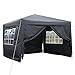 Produktbild FORIN Faltpavillon 3x3 M Pop up Pavillon Wasserdicht Partyzelt, Gartenpavillon mit Aluminiumrohr Unterstützung mit 4 Seitenplatten