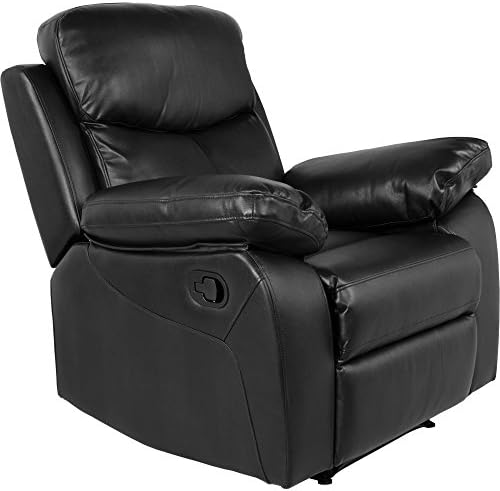 Fenway Manual Recliner Faux Leather Armchair Sofa New Free Delivery Black Sofa Set (Single 1 Seater, Black)