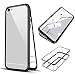 Produktbild Magnetisch Hülle für iPhone6 Plus/6Splus 5.5 Zoll | Adsorption Metallgehäuse mit Objektiv Film | Anti-Scratching Anti Skip Schutzhülle Gehärtetes Glas Case Cover Metallrahmen (Schwarz)