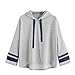 Produktbild Cloom Damen Hoodie, Plus Größe Langarmshirt Gestreifter Sweatshirt Jumper Bluse Kapuzenpullover Sweatshirt Sportshirt für Damen Mode Kapuzenpullis College Pulli Damen Hipster(Gelb,XX-Large)