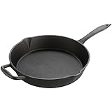 Versatile Heavy-Duty Large 12 inch / 30cm Cast Iron Round Skillet Frying Pan by Euphoric Cookware ® HEAVY WEIGHT (3.7Kg)