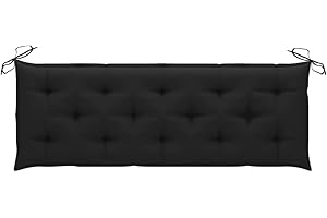 FAMIROSA Coussin de Banc de Jardin Coussin de Banc de Jardin Noir 150x50x7 cm Tissu