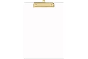 Piasoenc Acrylic Clipboards, Fashion Clear Clipboard, Stardard Letter Size Clip Board, A4 Size 12.5" x 9", Cute Clipboards for Women, Rose Gold Desk Office Supplies and Accessories