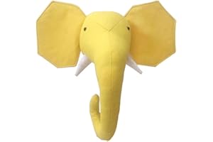 DUNMW Colgante de pared 3D, decoración de pared de cabeza de animal de lienzo, juguetes colgantes de arte de pared de guardería para niños, niñas, habitación de niños