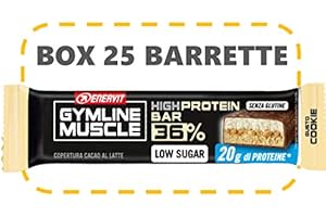 Enervit Gymline Muscle 36% High Protein Bar Confezione 25 Barrette da 55g (Cookie (copertura cioccolato al latte))