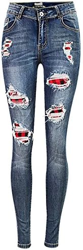 JeansForest Ladies Skinny Stretch Ripped Destroyed Denim Holes Jeans