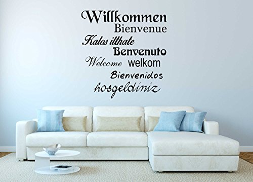 Wandtattoo – Willkommen – in 8 Sprachen – W26