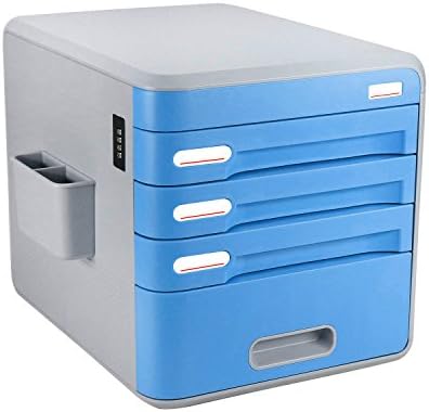 Fine Dragon High Quality Drawer Boxes Office Storage Box Drawer Desk Organizer with Lock (A1, Blue)