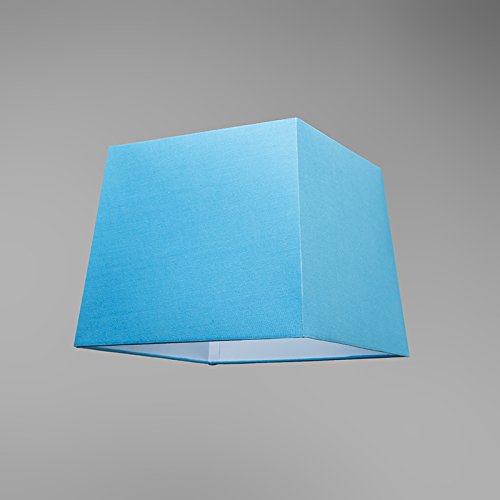 QAZQA Klassisch / Antik / Landhaus / Vintage / Rustikal / Modern / Polyester Lampenschirm 30cm quadratisch SU E27 hellblau , Quadratisch konisch Schirm Pendelleuchte - 3