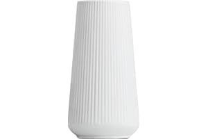 JUZAI Vaso Bianco in Ceramica, Piccolo Vaso Fiori Decorativo da Interno in Stile Nordico Moderno per Tavolo, Decorazione per la Casa - 20 CM