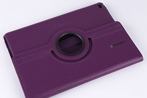 LILA iPad AIR 2 ( 6 ) 360 Grad rotierende Ledertasche Smart Case Hülle für das neue Apple iPad AIR 2 ( 6 ) mit Retina Display voll kompatibel mit der Sleep-Funktion + Displayschutzfolie + kapazitiver Stift - 8
