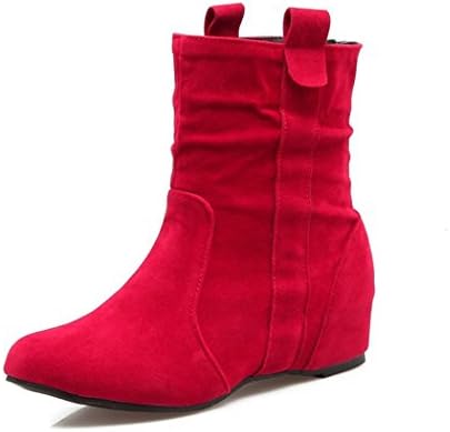 ZQ@QX Autumn and Winter head to increase the wild students set foot, short-girl boots, red,30