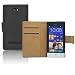 Produktbild HTC Windows Phone 8s Premium Leder Flip Case - Schwarz Pu Leder Schutz Hülle Brieftasche Etui Case Für HTC Windows Phone 8S - thinkmobile