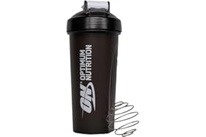 Optimum Nutrition ON Shaker with Stainless Steel Mixing Ball, BPA- and DEHP-free, Dishwasher Safe, Black, 600 ml
