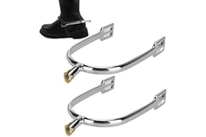 PSSOPP Horse Spurs, English-Style Roping Spurs, Zinc Alloy Spurs with Rotatable Copper Rowel, Riding Horse Accessory